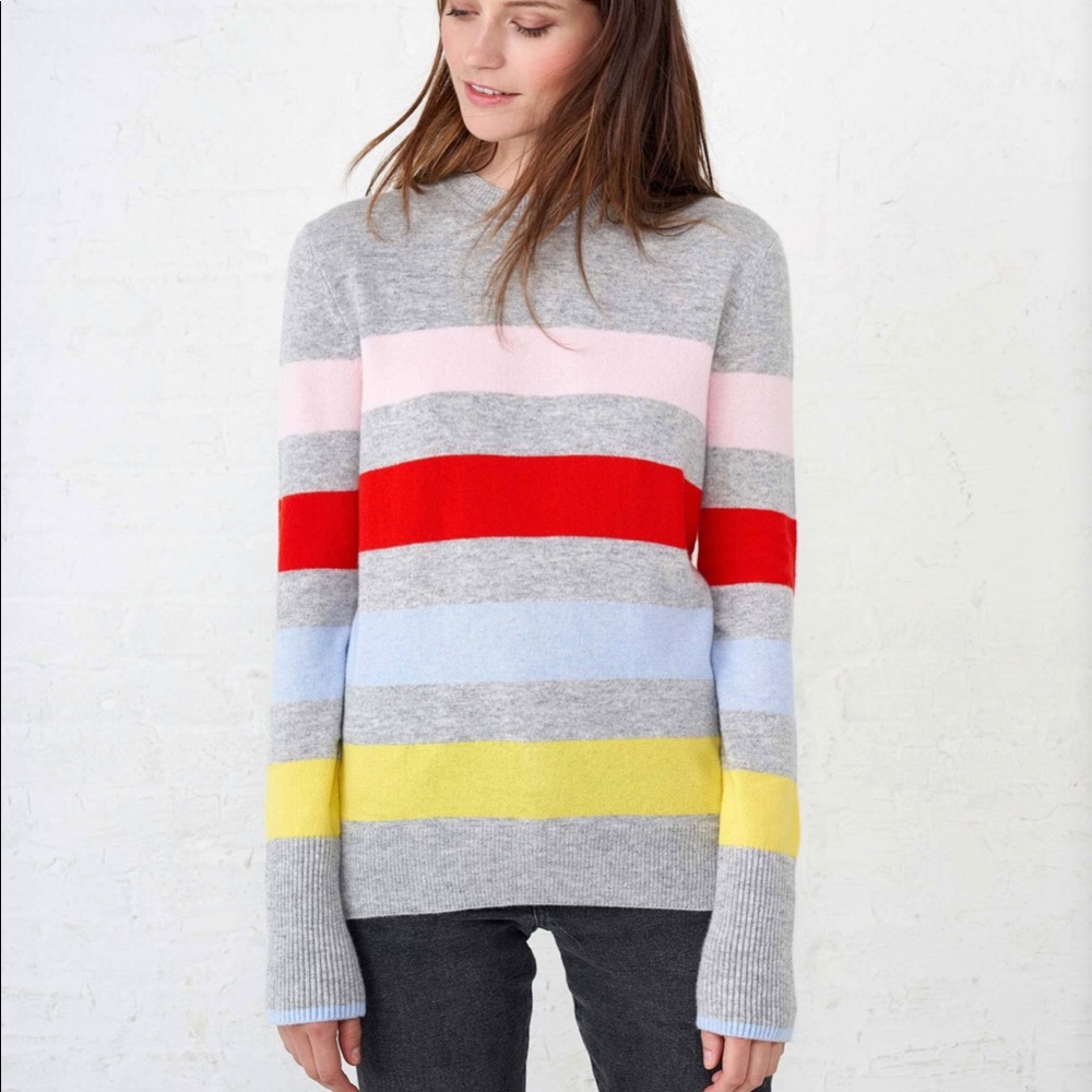 LALIGNE 100% CASHMERE RAINBOW SWEATER